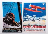 AVIATION POSTERS: Two reproduced aviation advertising posters