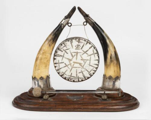 DINNER GONG: An English Edwardian table gong with striker