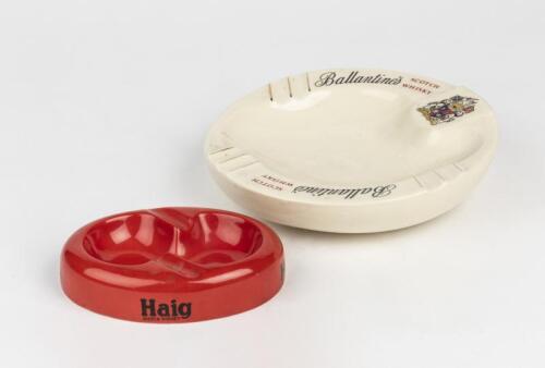 CERAMIC ASHTRAYS: Two ceramic ashtrays. 'Ballantine's' & 'Haig'