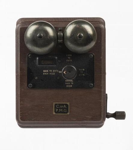TELEPHONE: Antique Wall Mounted Mahogany Cased Crank Handle/Wind Telephone Exchange Extension