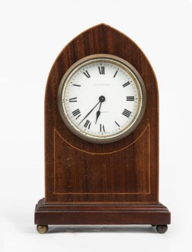 CLOCK: An Edwardian mahogany clock by T.Gaunt & Co.Melbourne