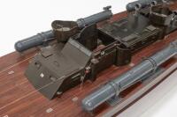 JFK PT 109: A very large and impressive wood model of John F Kennedy's patrol torpedo PT-109 boat, approximately 165cm in length [Extra photos added] - 4