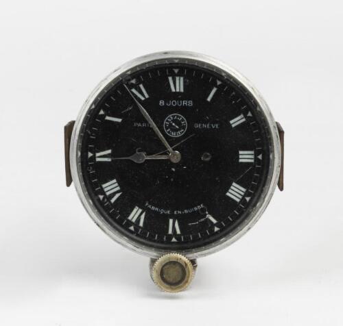 JAEGER: A Jaeger Paris black face 8 Jours clock