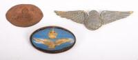 R.A.A.F BADGES: Three RAAF badges thought to be possibly WWII era