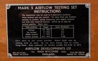 AIRFLOW TESTING SET: A Mark Five Airflow Testing set, made by Airflow Developments Limited, England in original wooden box - 5