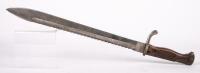 BAYONET: A circa WWI Waffenfabrik Mauser A.G. Oberndorf a.N&nbsp;Seitengewehr 1884/98 Sawback Bayonet, 49cm long