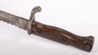 BAYONET: A circa WWI Waffenfabrik Mauser A.G. Oberndorf a.N&nbsp;Seitengewehr 1884/98 Sawback Bayonet, 49cm long - 2
