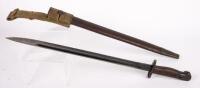 BAYONET: A pattern 1907 bayonet to fit the British Lee Enfield 303 rifle with scabbard, 58cm long