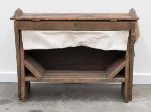 TRAVELING BED: A fold out traveling bed as used by military and adventurers