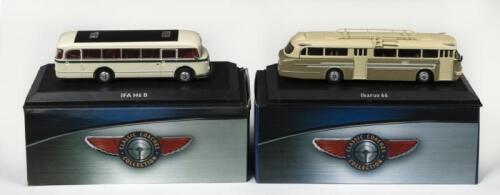 IFA H6 B, IKARUS 66: Two 1:76 scale Classic Coaches models including a IFA H6 B and a Ikarus 66 Coach