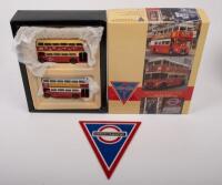 THREE PIECE BUS SET: A 1:76&nbsp;scale London Transport&nbsp;Routemaster limited edition bus set 3&nbsp;including AEC/PRV Routemaster bus, London Transport Golden Jubilee Routemaster and a South London Routemaster