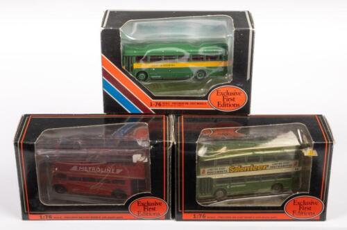 AEC RF, BRISTOL VR, OPEN TOP ROUTEMASTER: Three 1:76 scale Exclusive First Edition models including a AEC RF Bus London Country NBC, Bristol VR Series II Southdown and a Open Top Routemaster Metroline