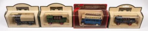 STEAM WAGONS, AEC OMNIBUS: Four 1:76 scale Days Gone/Models Of Yesteryear models including a 1931 Sentinel Steam Wagon McMullens/Tate & Lyle/Watneys Beer and a 1922 AEC Omnibus