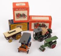 STEAM CAR, LA MANCELLE, FOWLER BIG LION, ROAD ROLLER: Four&nbsp;1:43&nbsp;scale RAMI/Models Of Yesteryear&nbsp;models including a 1892 Scotte Steam Car, 1878 Amedee Bollee La Mancelle,&nbsp;The Fowler Big Lion Showman Engine and a 'Aveling and Porter' Road-Roller