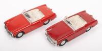 MG MIDGET MKII, AUSTIN HEALEY SPRITE MKIII: Two&nbsp;1:43&nbsp;scale Spot-On&nbsp;models including a MG Miget MKII and a Austin Healey Sprite MKIII