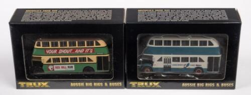 AEC REGENT, ALBION VENTURER: Two 1:76 scale Trux models including a 1952 AEC Regent 111 Double Decker Bus and a 1947 Albion Venturer Double Decker Bus