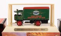 FODEN STEAM WAGON, ATKINSON STEAM WAGON, PORTER STEAM ROLLER: Three&nbsp;1:76&nbsp;scale Models Of Yesteryear&nbsp;models&nbsp;including a 1922 Foden Steam Wagon, 1918 Atkinson Steam Wagon 'swan' and a Aveling Porter Steam Roller - 3