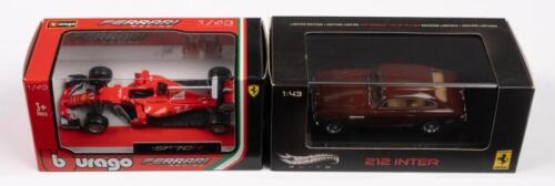 FERRARI SF 70H, 212 INTER: Two 1:43 scale Bburago/Hot Wheels Elite models including a Ferrari SF 70H and a 212 Inter