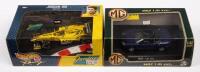 MGF I.8i VVC, JORDAN 199: Two&nbsp;1:43&nbsp;scale Eagles Race/Hot Wheels&nbsp;models&nbsp;including a MGF I.8i VVC and a Jordan 199 F1 Damon Hill