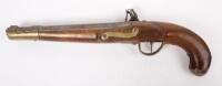 PISTOL: A early brass mounted flintlock pistol, 43cm overall - 4