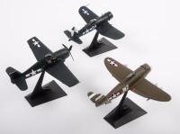U.S.A.F: Three USAF 1:72 scale WWII era models on stands - 2