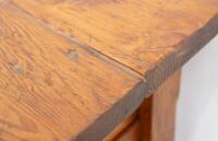 FARMHOUSE TABLE: A large hardwood farmhouse kitchen table with drawers bearing names of spices, 229cm wide, 76cm high, 57cm deep&nbsp; - 18