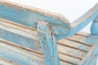 BENCH: A large rustic timber hardwood garden seat, 209cm wide, 89cm high, 71cm deep - 14