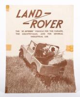 1948 80: An original four page fold out sales brochure, printed by Regent Motors of Melbourne, for the 1948 80 inch model, titled 'Land Rover - The 'Go Anywhere' Vehicle for the Farmer, The Countryman, and for General Industrial Use