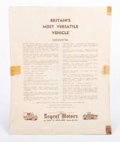 1948 80: An original four page fold out sales brochure, printed by Regent Motors of Melbourne, for the 1948 80 inch model, titled 'Land Rover - The 'Go Anywhere' Vehicle for the Farmer, The Countryman, and for General Industrial Use - 2