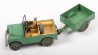 DINKY: A circa 1950s Dinky Toys No. 350 & 351 Land Rover with attached trailer