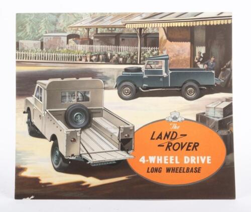 4WD LONG WHEELBASE: An original 1954 three page fold out sales brochure for the 4-wheel drive long wheelbase model