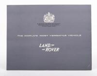 1963 4WD: An original 1963 sales booklet, "The World's Most Versatile Vehicle - Land Rover', 26 pages, printed in England - 2