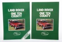 ONE TEN COUNTRY: Two original fold out sales brochures, 'Land Rover - One Ten Country', one printed in 1984 the other in 1986, two pages