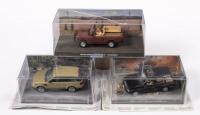 JAMES BOND: A group of three James Bond related 1:43 scale models in boxes, includes a Range Rover Sport from 'Casino Royale', a Range Rover convertible from 'Octopussy' and a 1995 Range Rover from 'Tomorrow Never Dies'