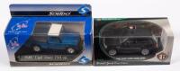 MODELS: Two 1:43 scale models in perspex cases, includes a Solido Land Rover Series IIa pick up No. 1546 and an Edison Giocattoli 2005 Range Rover Sport