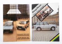 RANGE ROVER: Two sales brochures relating to the Range Rover model, includes a 1982 British three page fold out brochure and a 1983 Britsh sales booklet