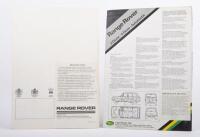 RANGE ROVER: Two sales brochures relating to the Range Rover model, includes a 1982 British three page fold out brochure and a 1983 Britsh sales booklet - 2