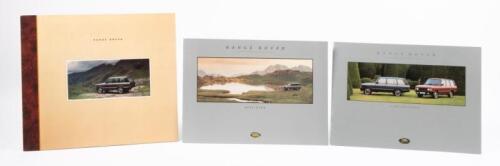 RANGE ROVER: A group of three sales brochures relating to early 1990s Range Rover models