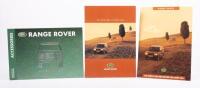 RANGE ROVER: Three sales brochures related to Range Rover model, includes an Australian 1994 sales booklet, and a 1996 Australian sales booklet and a 1999 British Range Rover accessories booklet