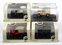 OXFORD DIECAST: Four Oxford Diecast 1:76 scale Land Rover models in boxes
