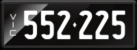 VIC Numerical Number Plate &lsquo;552.225&rsquo; finished in Prestige style with one standard and one slimline plate included. Sold with rights to display.