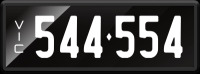 VIC Numerical Number Plate &lsquo;544.554&rsquo; finished in Prestige style with one standard and one slimline plate included. Sold with rights to display.