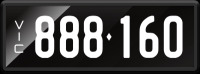 VIC Numerical Number Plate &lsquo;888.160&rsquo; finished in Prestige style with one standard and one slimline plate included. Sold with rights to display.
