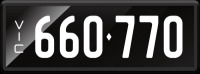 VIC Numerical Number Plate &lsquo;660.770&rsquo; finished in Prestige style with one standard and one slimline plate included. Sold with rights to display.