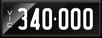 VIC Numerical Number Plate &lsquo;340.000&rsquo; finished in Prestige style with one standard and one slimline plate included. Sold with rights to display.
