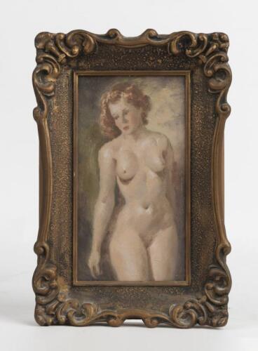 NUDE: A small portrait of a female nude. Unsigned