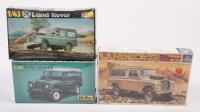 MODEL KITS: A group of three Land Rover&nbsp;model kits sealed in boxes