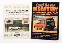 LAND ROVER: Two books including a Hardcover&nbsp;'The Land Rover Experience - A Users Guide To Four Wheel Driving'&nbsp;book and&nbsp;a softcover 'Land Rover Discovery 4x4 Performance Portfolio 1989-2000' book