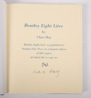 BENTLEY EIGHT LITRE: A very rare and unique copy of 'Bentley Eight Litre' by Clare Hay, limited edition of 200 copies, numbered number 56, signed by the author, published 2011, presented in blue leather-bound covering with green lettering in slipcase, 265 - 11