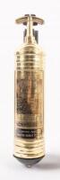 PYRENE: A large and original brass Pyrene fire extinguisher with original mounting bracket, approx 36cm high, 8cm wide